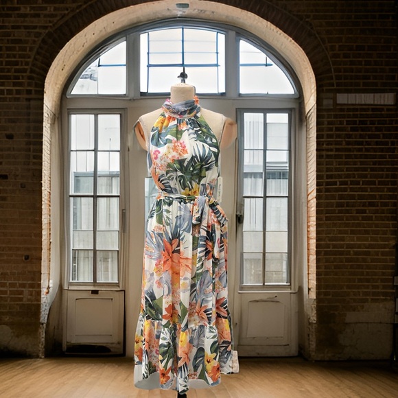 NWT Eliza J Tropical Floral Print Dress - Picture 2 of 10